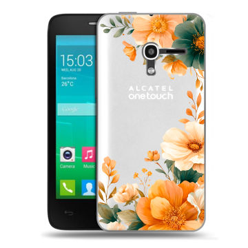 Пластиковый чехол на Alcatel One Touch Pop D3 с принтом Цветы принт