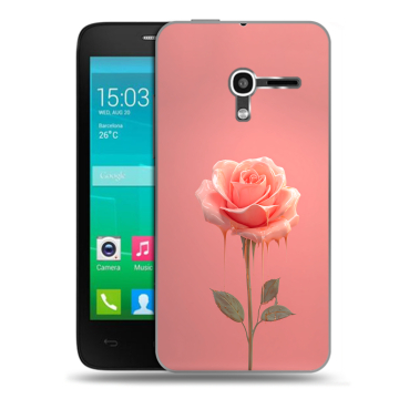 Пластиковый чехол на Alcatel One Touch Pop D3 с принтом Розовая роза
