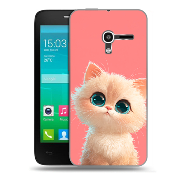 Пластиковый чехол на Alcatel One Touch Pop D3 с принтом Розовый котенок