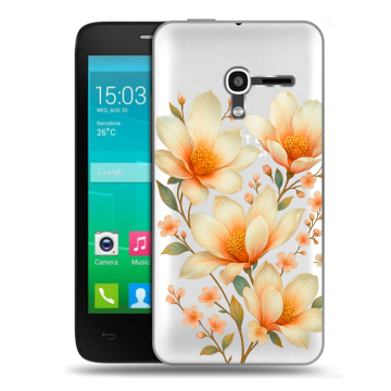 Пластиковый чехол на Alcatel One Touch Pop D3 с принтом Цветы