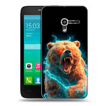 Пластиковый чехол на Alcatel One Touch Pop D3 с принтом Медведь