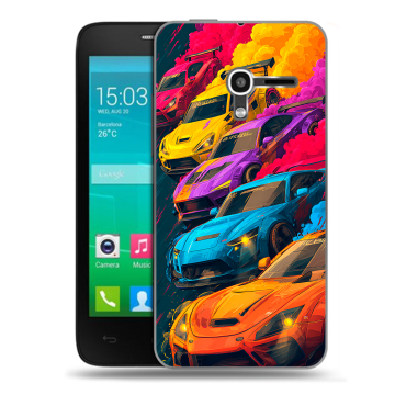 Пластиковый чехол на Alcatel One Touch Pop D3 с принтом Тачки