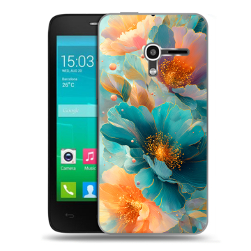 Пластиковый чехол на Alcatel One Touch Pop D3 с принтом Цветы