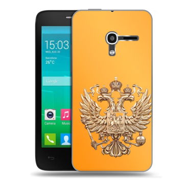 Пластиковый чехол на Alcatel One Touch Pop D3 с принтом Герб Флаг России