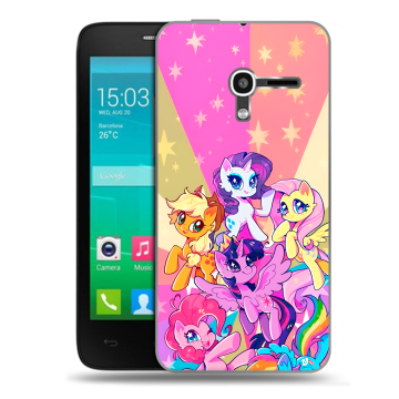 Пластиковый чехол на Alcatel One Touch Pop D3 с принтом My little pony Дружба чудо