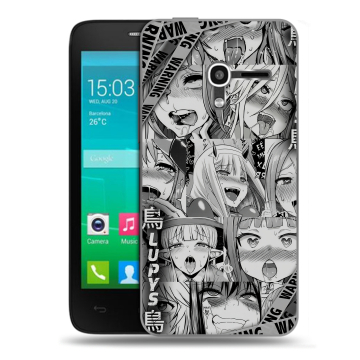 Пластиковый чехол на Alcatel One Touch Pop D3 с принтом Ahegao Ахегао Аниме
