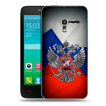 Пластиковый чехол на Alcatel One Touch Pop D3 с принтом Флаг России