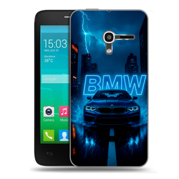 Пластиковый чехол на Alcatel One Touch Pop D3 с принтом BMW БМВ