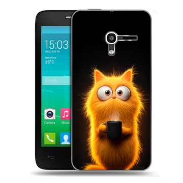 Пластиковый чехол на Alcatel One Touch Pop D3 с принтом Смешной кот