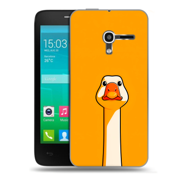 Пластиковый чехол на Alcatel One Touch Pop D3 с принтом Смешная утка
