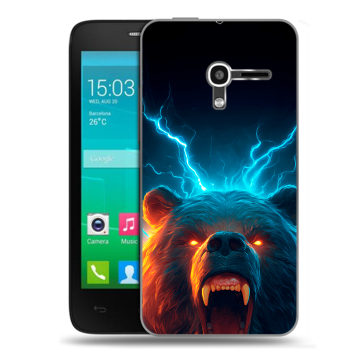 Пластиковый чехол на Alcatel One Touch Pop D3 с принтом Медведь