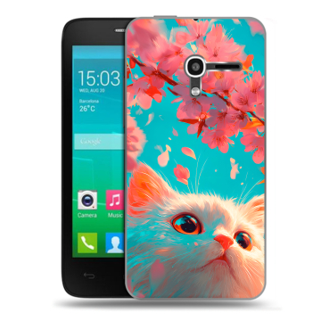 Пластиковый чехол на Alcatel One Touch Pop D3 с принтом Красивый кот