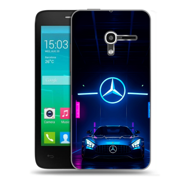 Пластиковый чехол на Alcatel One Touch Pop D3 с принтом Mercedes Мерседес
