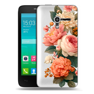 Пластиковый чехол на Alcatel One Touch Pop D3 с принтом цветы