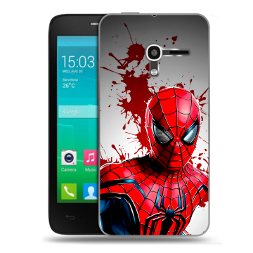 Пластиковый чехол на Alcatel One Touch Pop D3 с принтом Spiderman Человек паук Пластиковый чехол на Alcatel One Touch Pop D3 с принтом Spiderman Человек паук