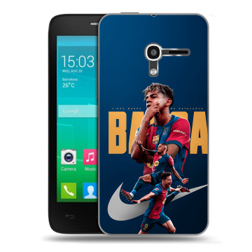 Пластиковый чехол на Alcatel One Touch Pop D3 с принтом Барселона Barca Yamal 