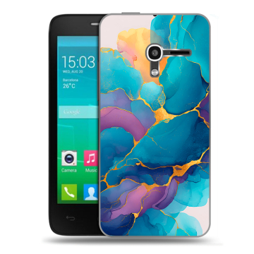 Пластиковый чехол на Alcatel One Touch Pop D3 с принтом Мрамор блестки