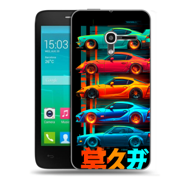 Пластиковый чехол на Alcatel One Touch Pop D3 с принтом машины тачки