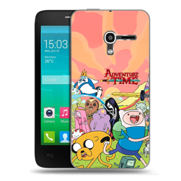 Пластиковый чехол на Alcatel One Touch Pop D3 с принтом Adventure time Время приключений
