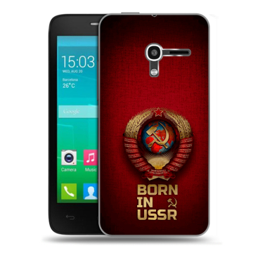 Пластиковый чехол на Alcatel One Touch Pop D3 с принтом Флаг Герб СССР