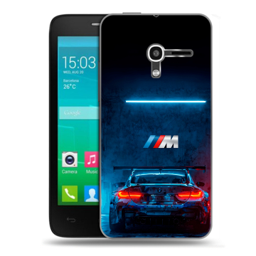 Пластиковый чехол на Alcatel One Touch Pop D3 с принтом BMW БМВ