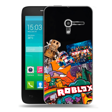 Пластиковый чехол на Alcatel One Touch Pop D3 с принтом Roblox Роблокс
