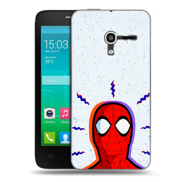 Пластиковый чехол на Alcatel One Touch Pop D3 с принтом Spiderman Человек паук