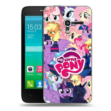 Пластиковый чехол на Alcatel One Touch Pop D3 с принтом My little pony Дружба чудо