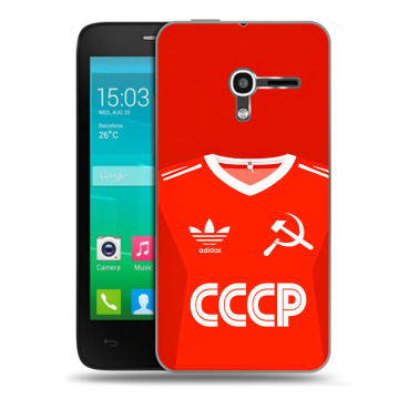 Пластиковый чехол на Alcatel One Touch Pop D3 с принтом Флаг Герб СССР