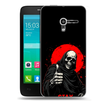Пластиковый чехол на Alcatel One Touch Pop D3 с принтом смешной скелет