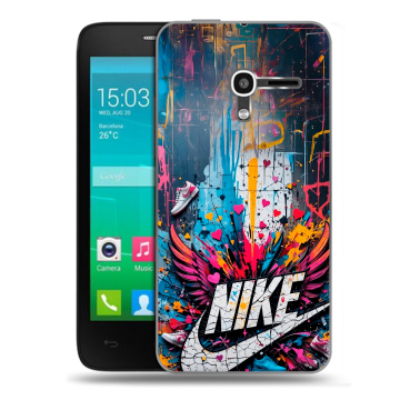 Пластиковый чехол на Alcatel One Touch Pop D3 с принтом Nike Найк