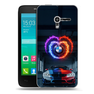 Пластиковый чехол на Alcatel One Touch Pop D3 с принтом BMW БМВ