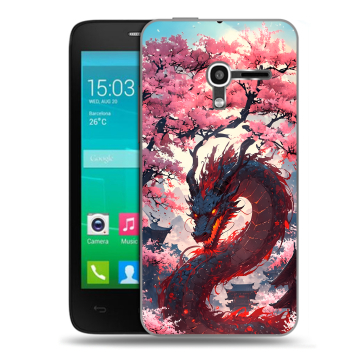 Пластиковый чехол на Alcatel One Touch Pop D3 с принтом Дракон Японский
