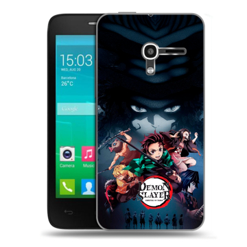 Пластиковый чехол на Alcatel One Touch Pop D3 с принтом Demon Slayer Клинок рассекающий демонов