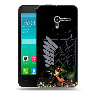 Пластиковый чехол на Alcatel One Touch Pop D3 с принтом Атака титанов