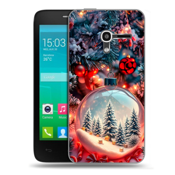 Пластиковый чехол на Alcatel One Touch Pop D3 с принтом Новый год