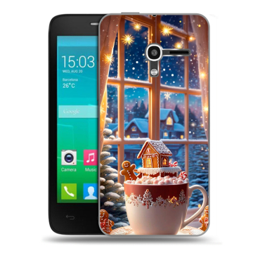 Пластиковый чехол на Alcatel One Touch Pop D3 с принтом Новый год