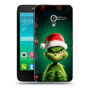 Пластиковый чехол на Alcatel One Touch Pop D3 с принтом Гринч Новый год Рождество