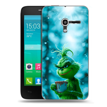 Пластиковый чехол на Alcatel One Touch Pop D3 с принтом Новый год гринч