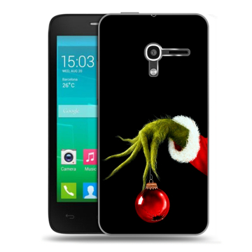Пластиковый чехол на Alcatel One Touch Pop D3 с принтом Новый год Гринч
