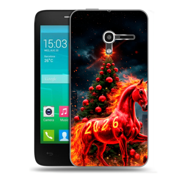 Пластиковый чехол на Alcatel One Touch Pop D3 с принтом Новый год