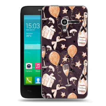Пластиковый чехол на Alcatel One Touch Pop D3 с принтом Новый год