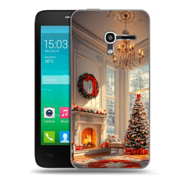 Пластиковый чехол на Alcatel One Touch Pop D3 с принтом Новый год