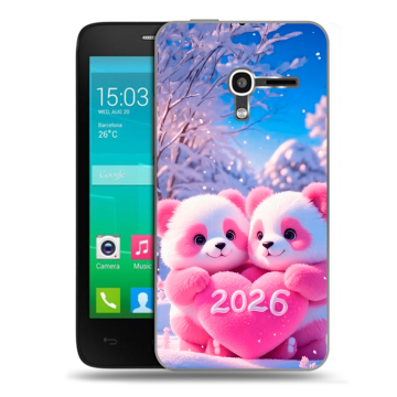 Пластиковый чехол на Alcatel One Touch Pop D3 с принтом Новый год