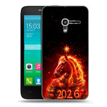 Пластиковый чехол на Alcatel One Touch Pop D3 с принтом Новый год