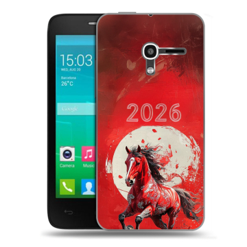 Пластиковый чехол на Alcatel One Touch Pop D3 с принтом Новый год