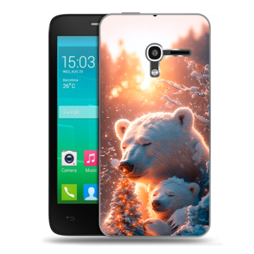 Пластиковый чехол на Alcatel One Touch Pop D3 с принтом Новый год Пластиковый чехол на Alcatel One Touch Pop D3 с принтом Новый год