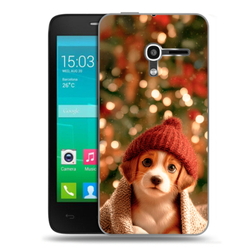 Пластиковый чехол на Alcatel One Touch Pop D3 с принтом Новый год Пластиковый чехол на Alcatel One Touch Pop D3 с принтом Новый год