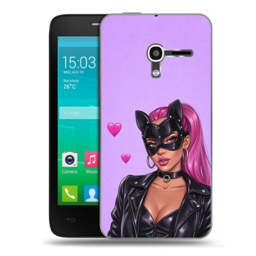 Пластиковый чехол на Alcatel One Touch Pop D3 с принтом женский