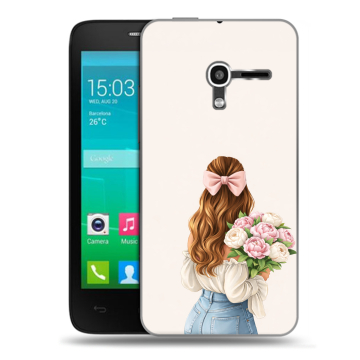 Пластиковый чехол на Alcatel One Touch Pop D3 с принтом женский Пластиковый чехол на Alcatel One Touch Pop D3 с принтом женский